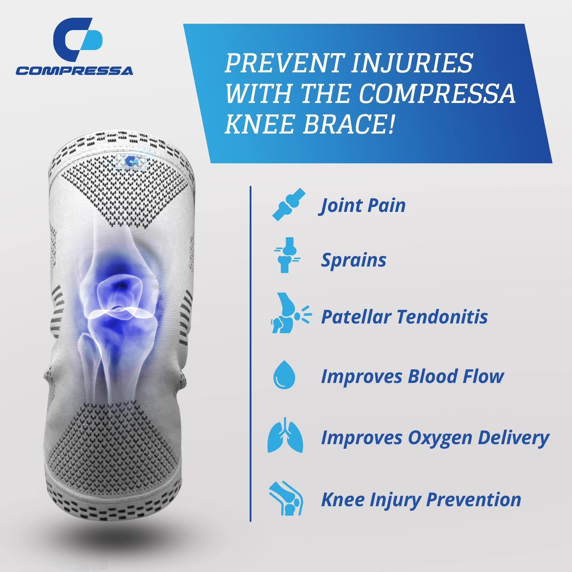 C Compressa Compressa Knee Sleeve for Women & Men (Regular) - Non-Slip Compression Support for Joint Pain, Muscle Recovery, Arthritis, and Injury Relief