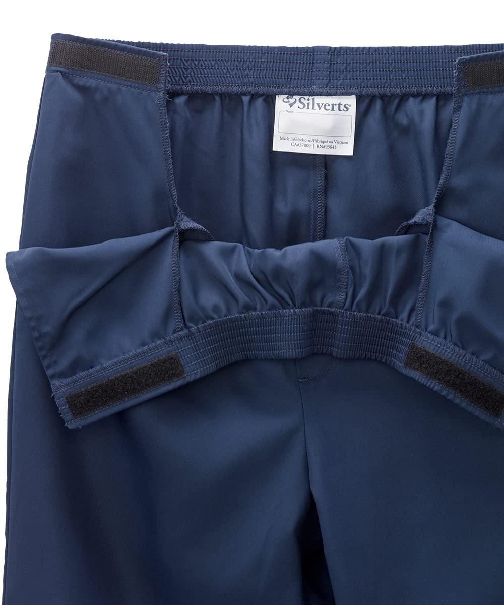 Silvert's Adaptive Clothing & Footwear Mens Self Dressing Adaptive Easy Access Pant, Navy, Large