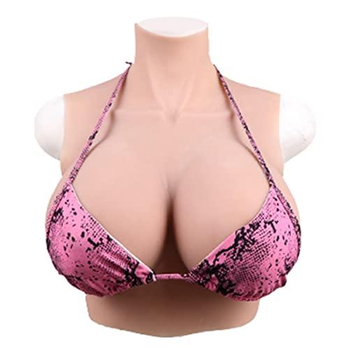 XSWL XSWL Silicone Breast Forms Realistic Huge Boobs H cup Artificial Breastplate for Crossdressers Transgender Cosplay,Tan
