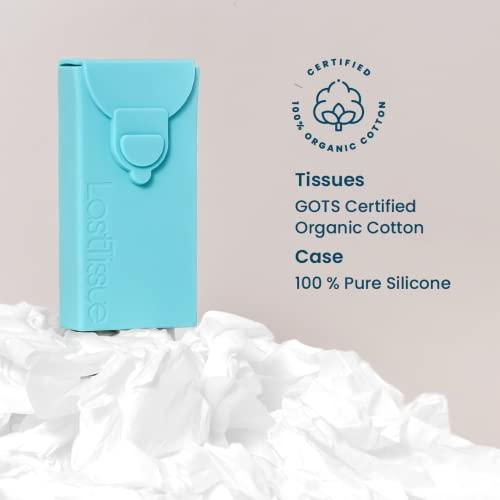 LastTissue LastTissue Reusable Cotton Tissue Pack Sustainable, Durable, Eco-Conscious, Portable & Washable Facial Tissues for Men and Women with Travel Handkerchief Storage Case