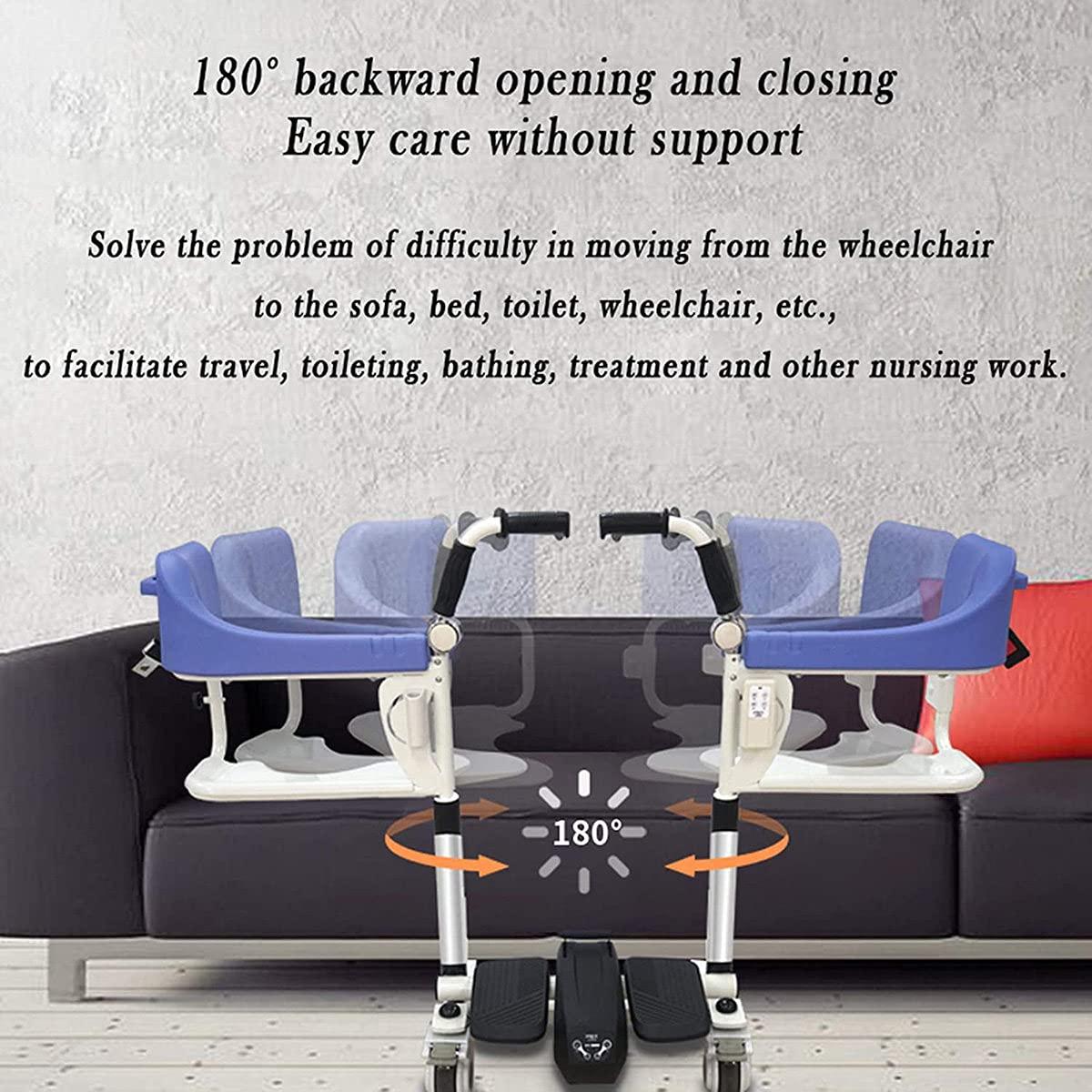 Taifuan Patient Lift and Transfer Chair, Bathroom Wheelchairs,Patient Transfer Chair,Seated Patient Lift,360 Degree Universal Wheel,Home Shifter for Nursing Paralyzed Elderly,Disabled People Manual Wheelchair