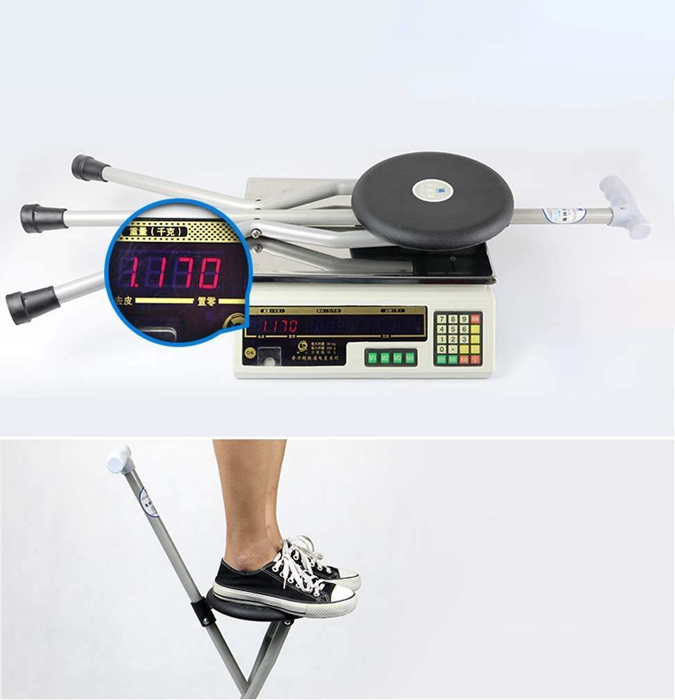 HWSY Cane Stool,Foldable Walking Sticks Stool,Walking Stick With Seat Aluminum Alloy Crutch Chair Tripod Walking Stick Stool Walker Old Man Lightweight Folding Non-slip Walking Stick,Grey Interesting