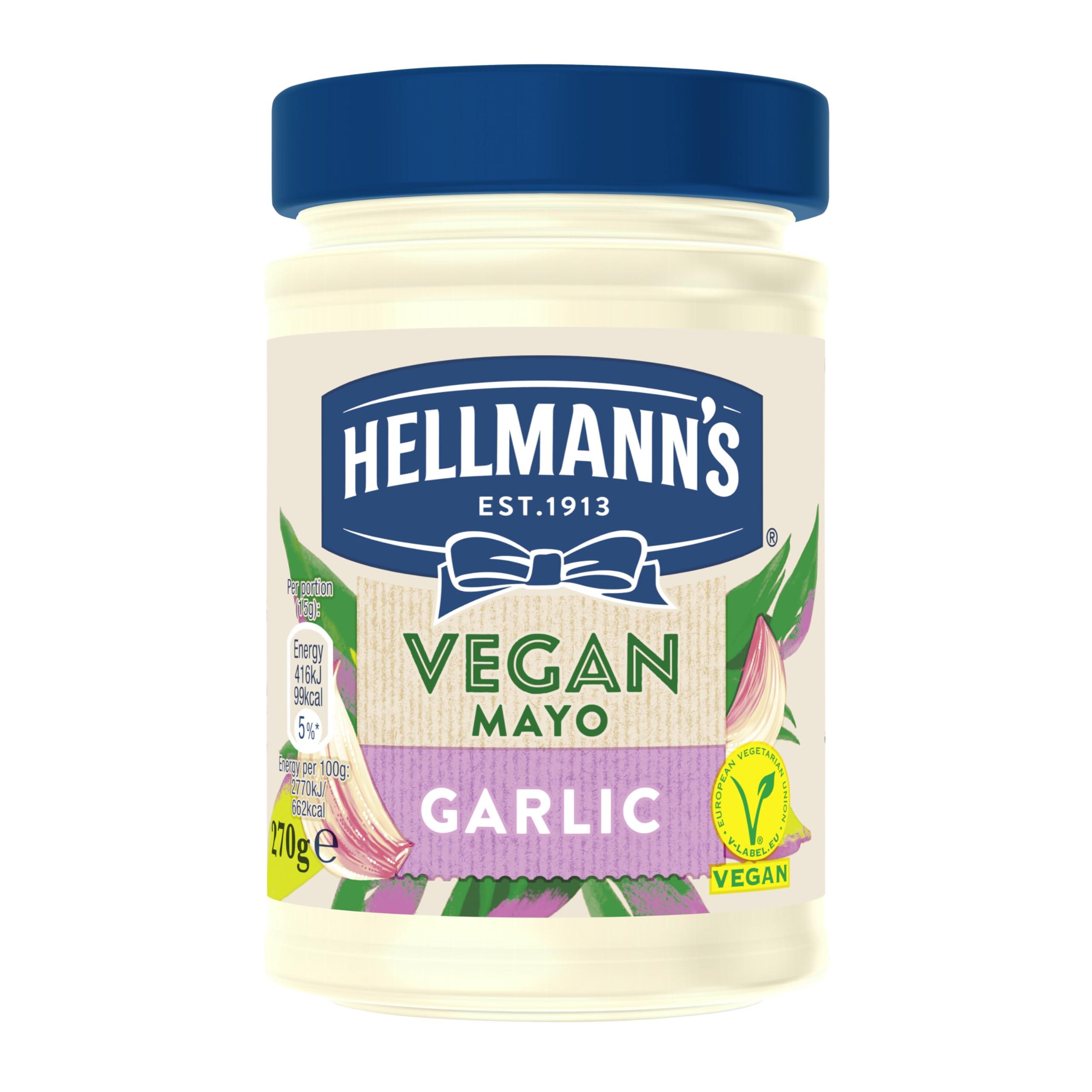 Hellmann's Hellmann\'s Vegan Garlic Mayo 100% plant based condiment for sandwiches, wraps and salads 6x 270 g