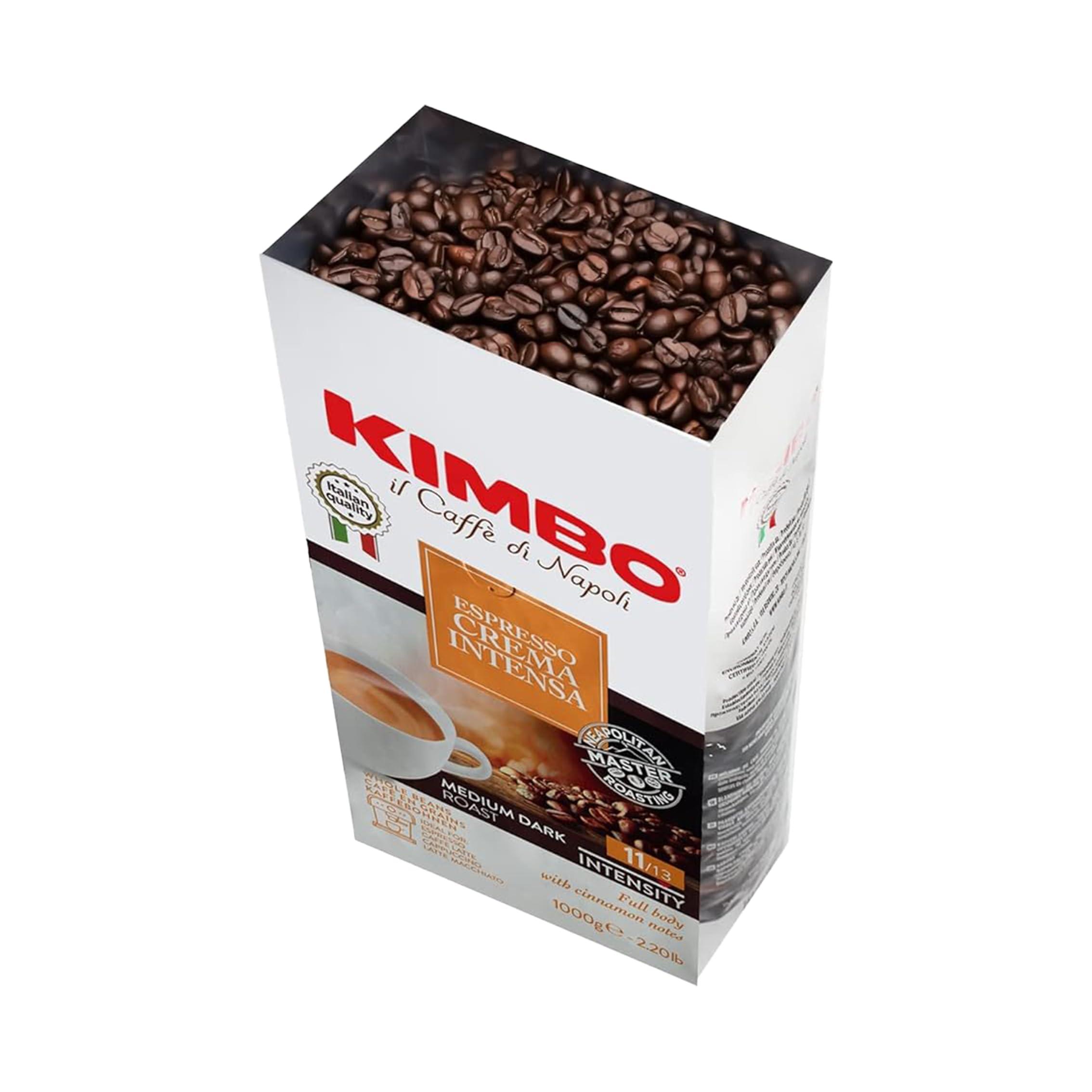 Kimbo Kimbo Coffee, Espresso Crema Intensa, Italian Whole Coffee Beans, Medium Dark Roast, 11/13, 6 x 1kg