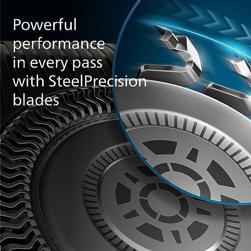 PHILIPS Philips Shaver Series 5000 - Wet & Dry Electric Shaver in Carbon Grey with 1 x Integrated Pop-up Trimmer, Soft Pouch, Protective Cap and Charging Stand (Model S5887/13)