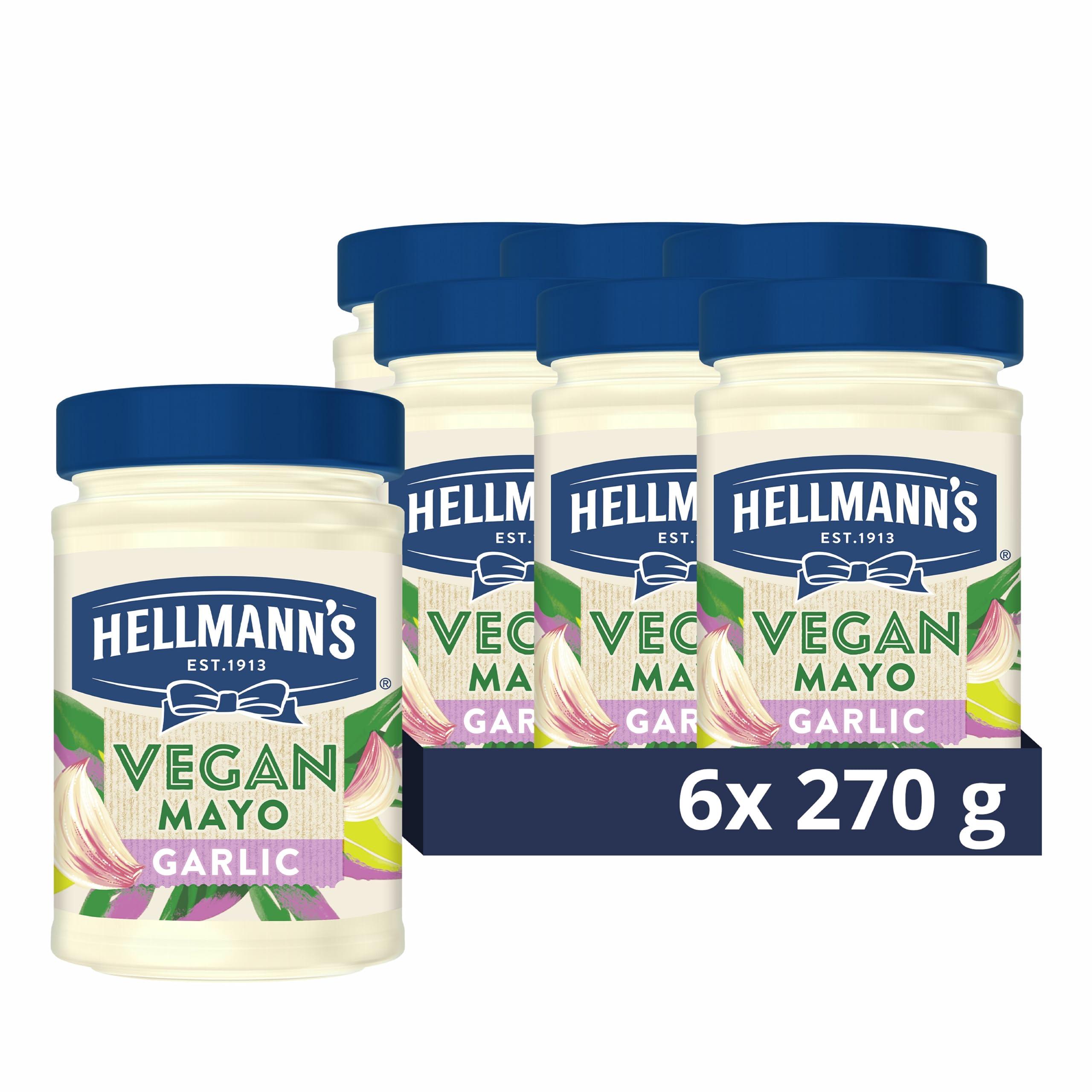 Hellmann's Hellmann\'s Vegan Garlic Mayo 100% plant based condiment for sandwiches, wraps and salads 6x 270 g