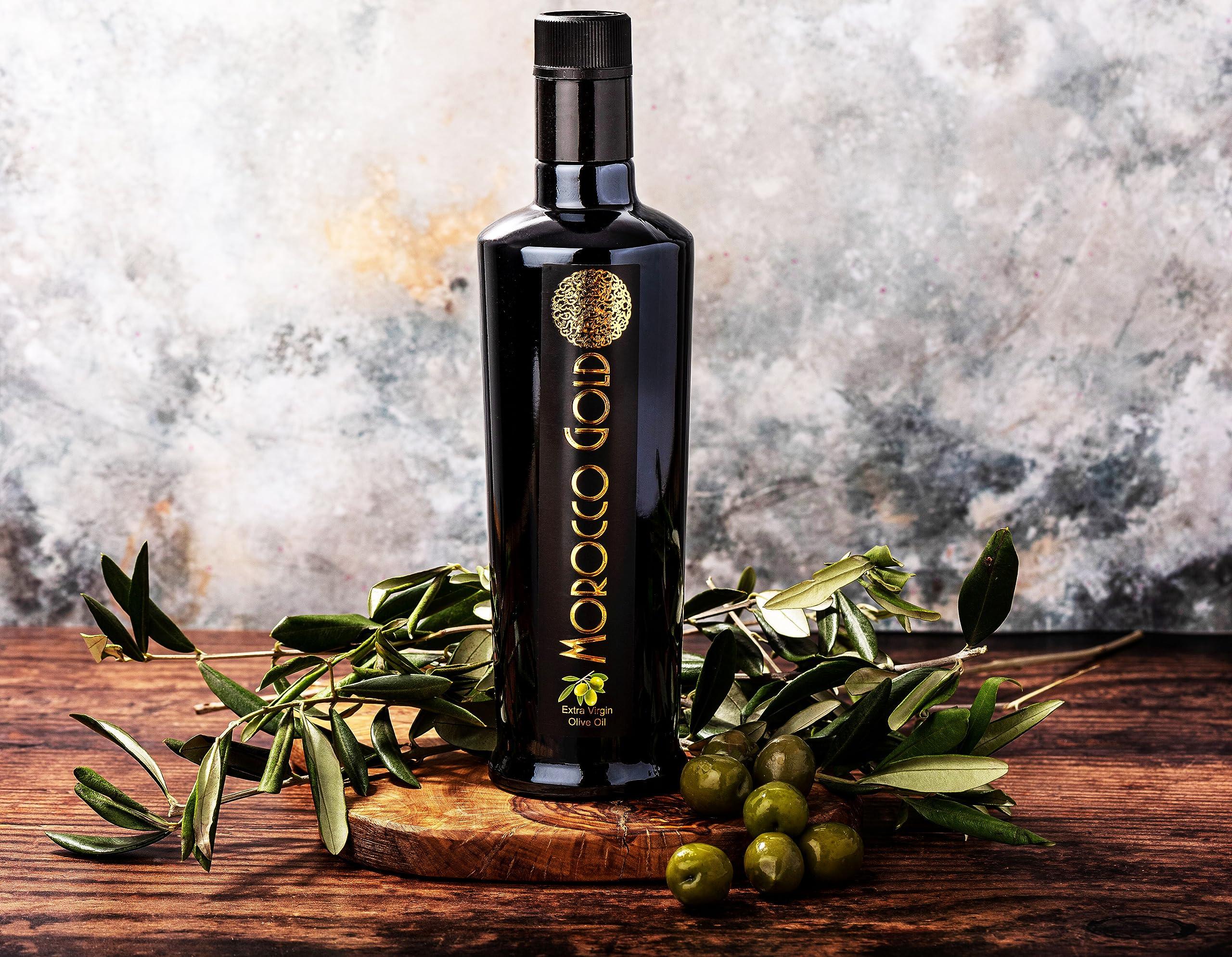 Morocco Gold Morocco Gold Single Estate Extra Virgin Olive Oil, Unfiltered, Unblended, High in Polyphenols, Early Harvest Luxury Moroccan Pure & Natural Olive Oil, 6 x 500ml (6 Bottles For The Price Of 5)