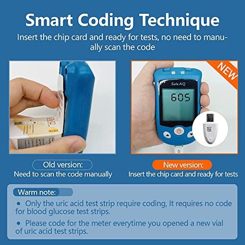 sinocare sinocare 2-in-1 Uric Acid & Blood Glucose Test Kit, Safe AQ UG Multifunctional Monitor for Blood Sugar & Gout Test, w/Test Strips x 100 & Lancing Devices x 100, for Diabetics & Gout - in mmol/L