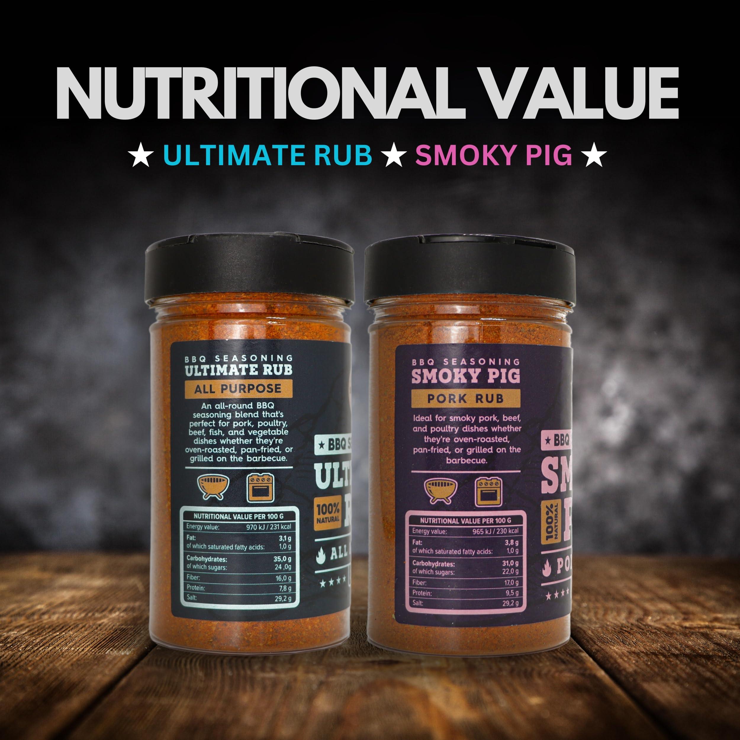 SALDVA Classic Selection of Premium BBQ Seasonings - Holy Cow, Angels Wings, Smoky Pig, Ultimate Rub BBQ Rubs | Pack of 4 | 100% Natural | Great Foodie Gift