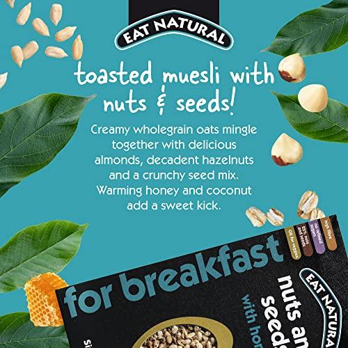 Eat Natural Eat Natural Nuts & Seeds Breakfast Cereal with Honey - High in Fibre Breakfast Muesli - Suitable for Vegetarians ,450 g (Pack of 5)