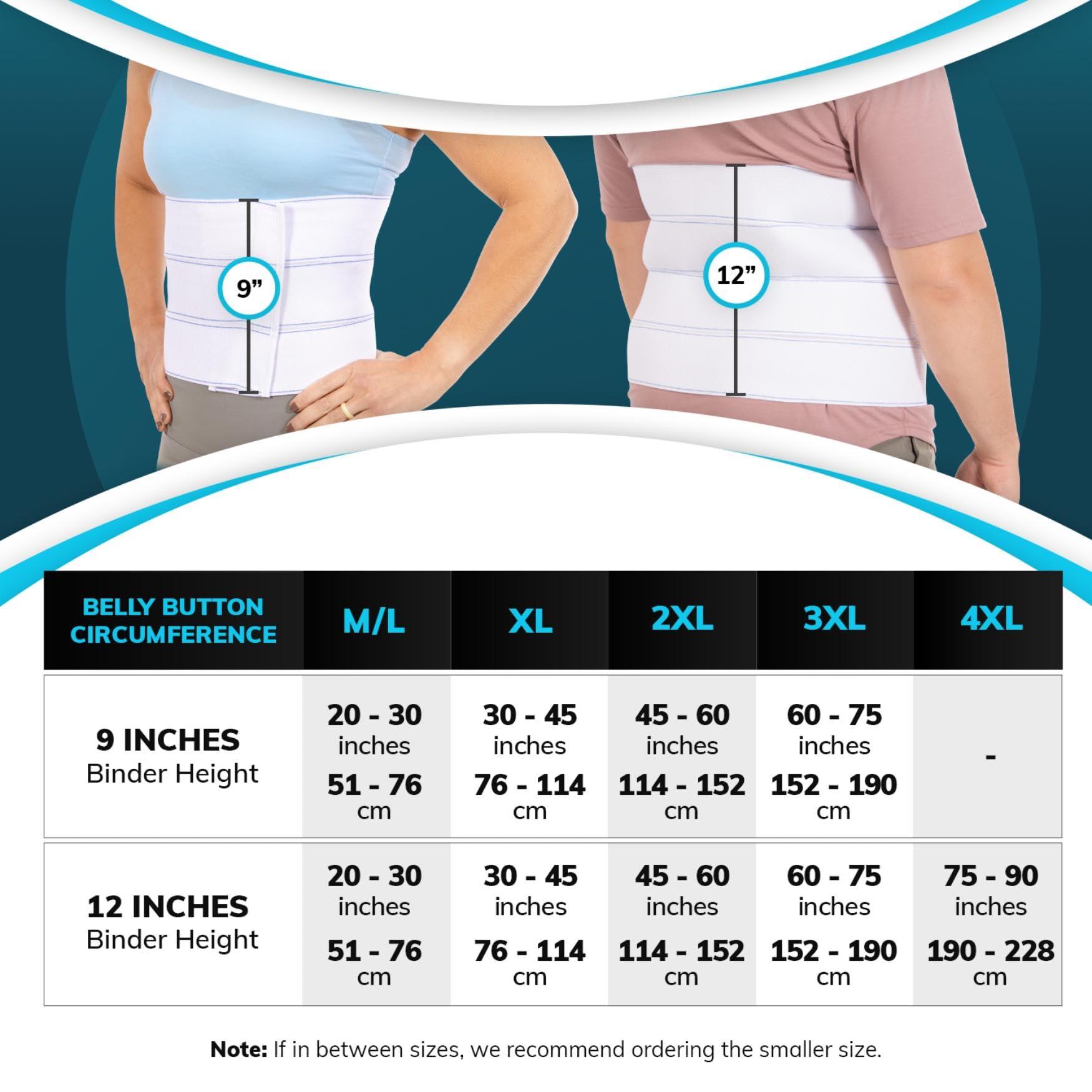 BraceAbility BraceAbility Medical Abdominal Stomach Binder - Belly Band Compression for Diastasis Recti, Postpartum, Post-Surgical Wrap for Tummy Tuck Recovery, Post op Ab Binder for Women and Men (M/L 12\")