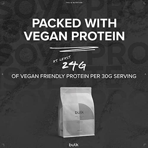 Bulk Bulk Soya Protein Isolate Powder, Vegan Protein Shake, Chocolate, 1 kg, 33 Servings, Packaging May Vary