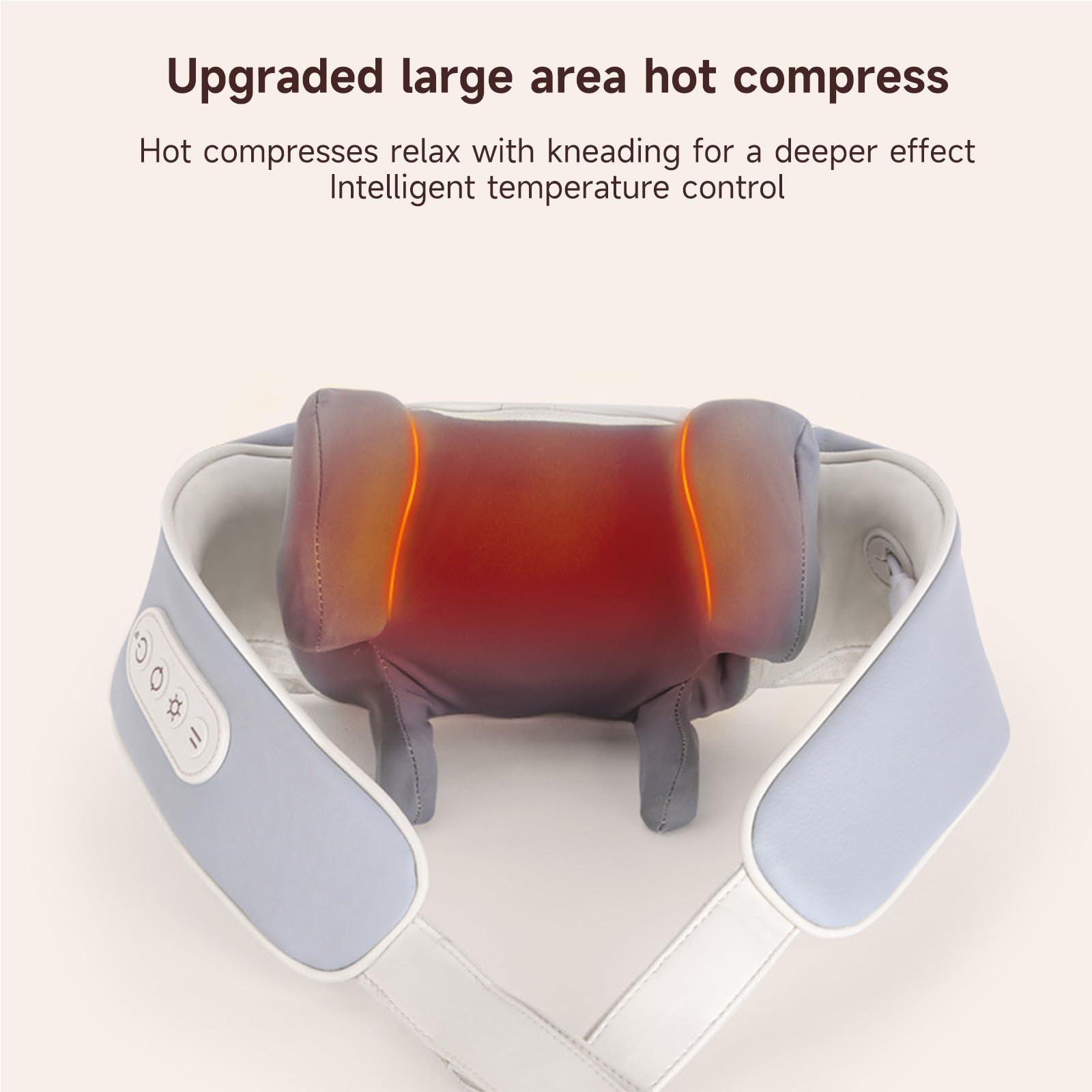 KULSUM Neck Massager, Back and Shoulder Hot Compress Massager, Two Modes, Shiatsu Massager for Neck, Back, Shoulder, Foot and Leg with Overheating Protection, Gifts for Women and Men