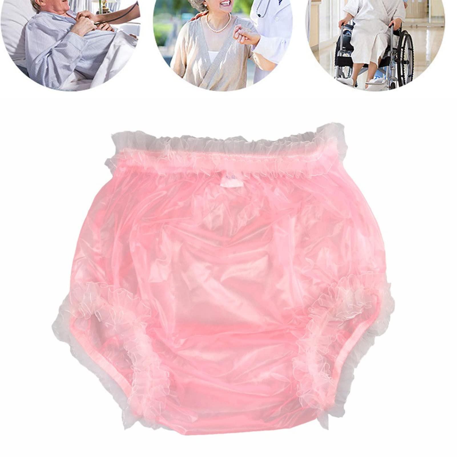 Swing Penguin Swing Penguin Adult M- XXL Incontinence Underwear, Washable Diapers For Women Men Pull-on Plastic Pants (Size : Large)