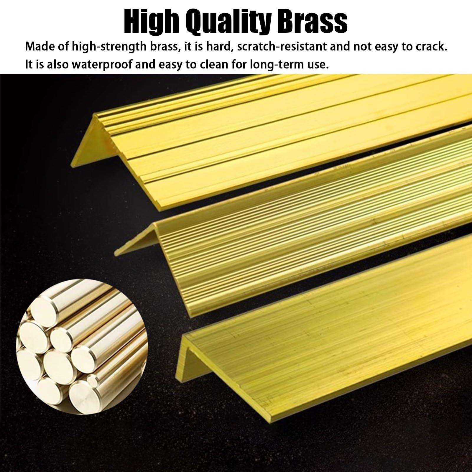 CMYUN CMYUN Threshold Strip Anti-slip Stairs Nosing Strips Brass, 3/4/5 Cm Extra-wide Stair Edging Treads, Step Edge Trim Protector Decor Guards for Marble Tile Hardwood Floors(30x20mm(1.2x0.8 in))