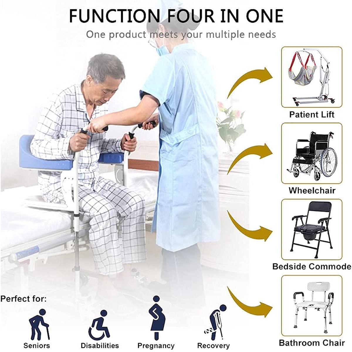 Taifuan Patient Lift and Transfer Chair, Bathroom Wheelchairs,Patient Transfer Chair,Seated Patient Lift,360 Degree Universal Wheel,Home Shifter for Nursing Paralyzed Elderly,Disabled People Manual Wheelchair