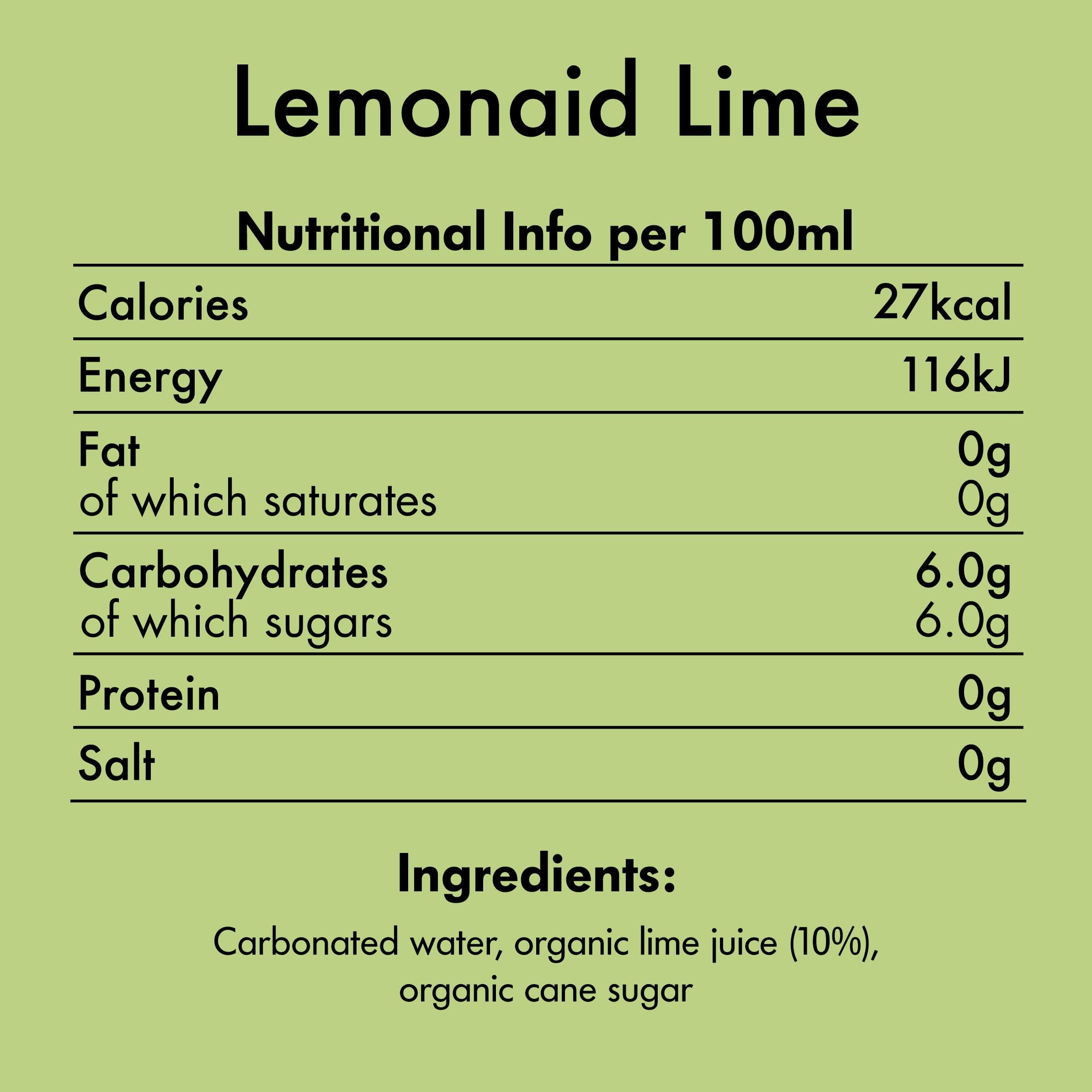 Lemonaid Lemonaid Sparkling Soft Drink: Lime - 12 x 330ml