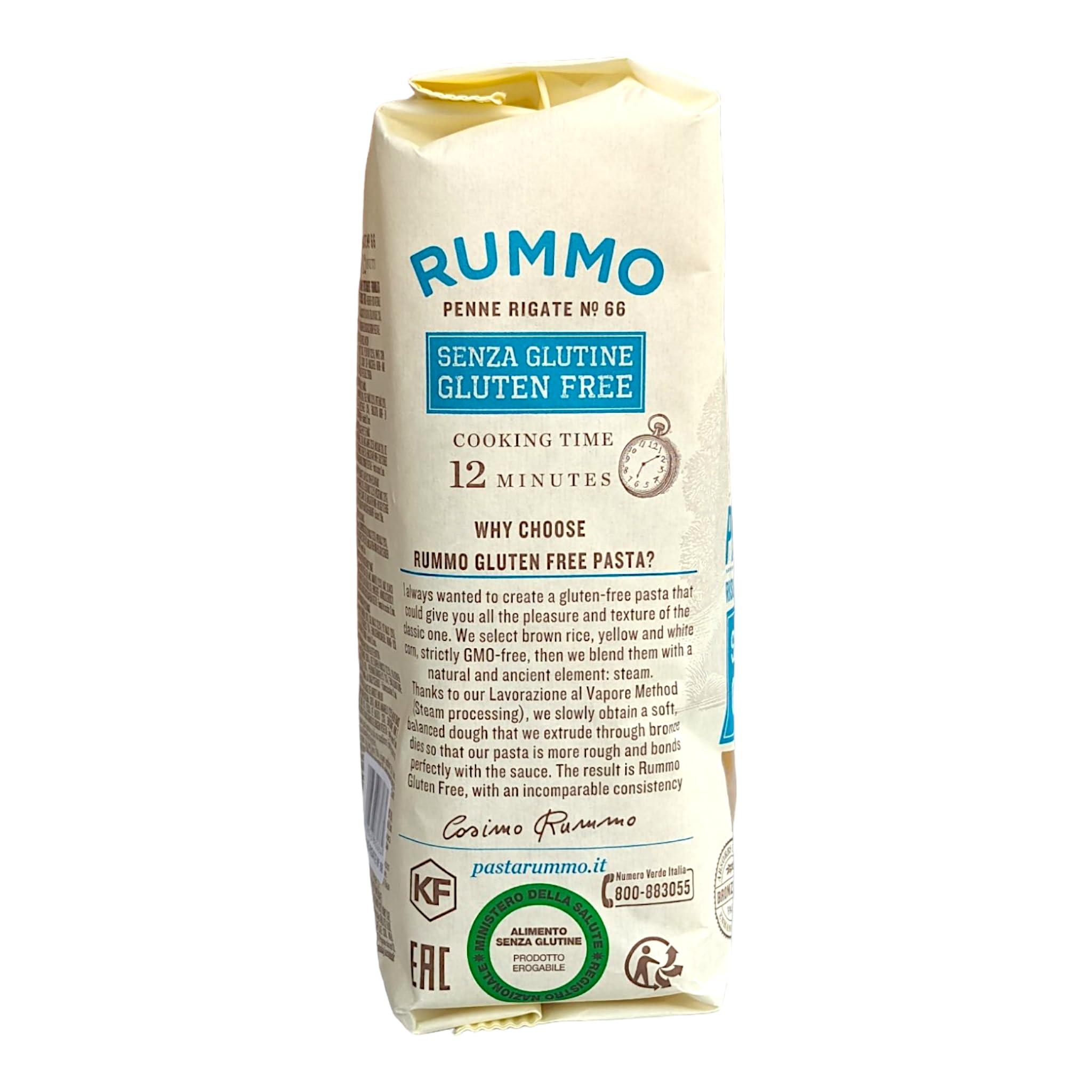 Italia Solutions UK Rummo Gluten Free Penne Rigate No.66-400g Corn & Brown Rice Pasta, Pack of 4 - with Italia Solutions UK Kitchen Conversion Card