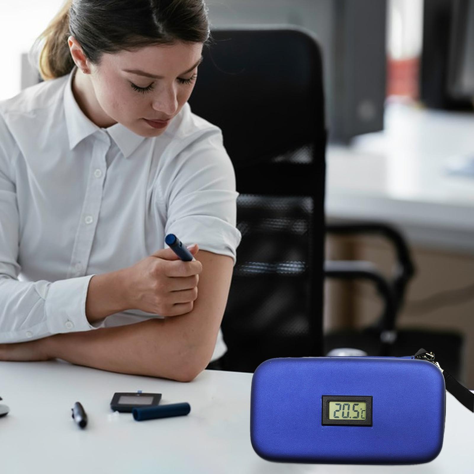 FreshCart Basics Medication Cooler for Travel - Medication Cooler, Medication Tool | Real-Time Temperature Monitoring and LCD Digital Display, Long Lasting Insulation Medication Bag (1pc)