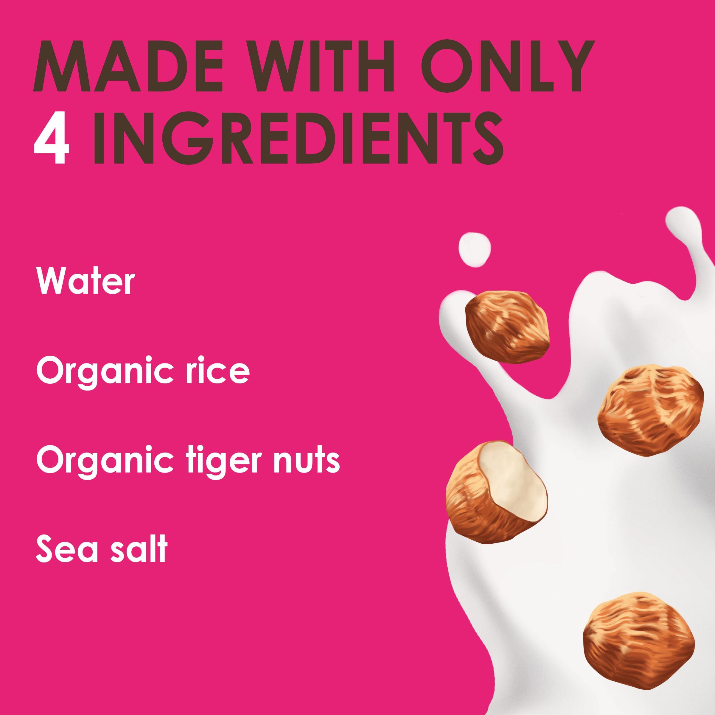 Rude Health Rude Health 6 x 1 Litre Organic Tiger Nut Dairy-Alt Milk, 100% Natural Organic Drink, Lactose Free, Dairy Free & Gluten-Free, Unsweetened, Award-Winning, Healthy & Vegan, 100% Recyclable Pack