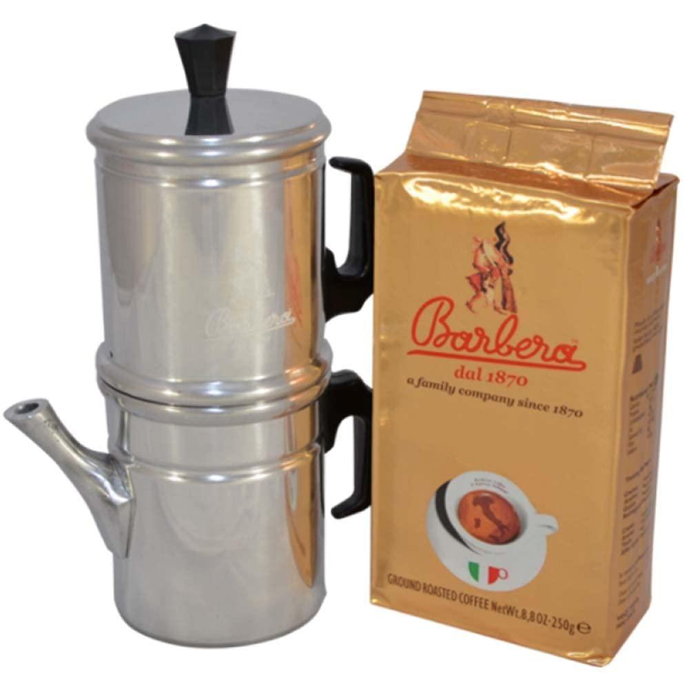 Barbera Neapolitan Coffee Pot - BARBERA Coffee + MAGHETTO - Ground Coffee 250G