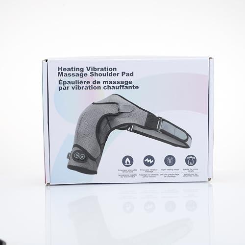 AFDEAL AFDEAL Heated Shoulder Wrap Brace Support with Vibration, Heating Electric Shoulder Wrap with Massage, 3 Modes Cordless Shoulder Pad for Men and Women, Fits for Left or Right Shoulder, Black