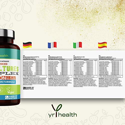 yrhealth Vegan Bio Cultures Complex - 45 Billion CFU, 15 Active Bacteria Strains - Maximum Strength Multi Strain Complex - Probiotics Women Gut Health and Men, 60 Capsules - Made in The UK by YrHealth