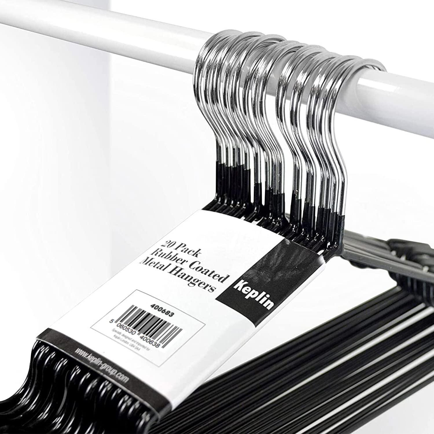 Vileda Vileda Turbo Microfibre Mop And Bucket Set, Spin Mop For Cleaning Floors, Set Of 1x Mop And 1x Bucke & KEPLIN 20 Pack Premium Rubber Coated Metal Hangers - Heavy DutY