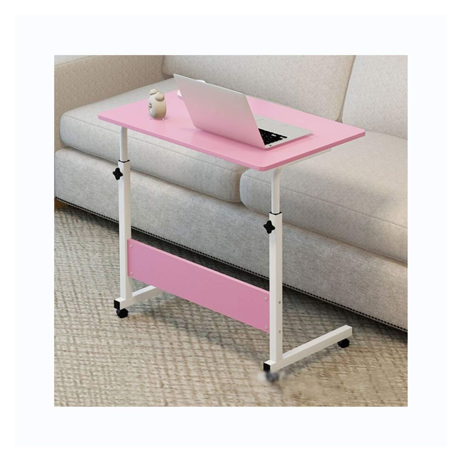 FreshCart Basics Adjustable Overbed Table Rolling Laptop Desk with Wheels Tilting Bedside Tray for Sofa Portable Rolling Laptop Stand for Bed