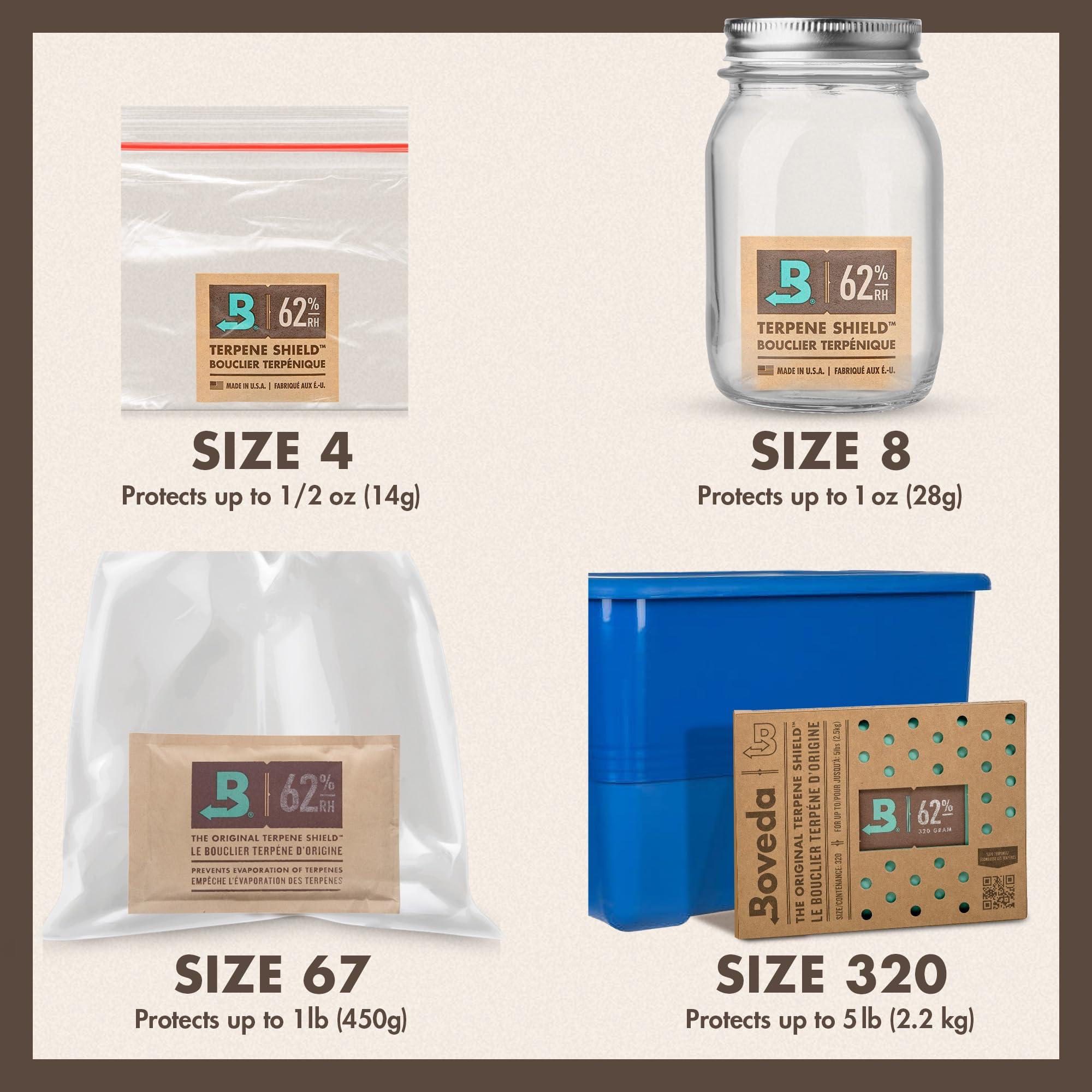 Boveda Boveda 62% Two-Way Humidity Control Packs For Storing oz Size 4 10 Pack Moisture Absorbers for Small Storage Containers Humidifier Packs Hydration Packets in Resealable Bag