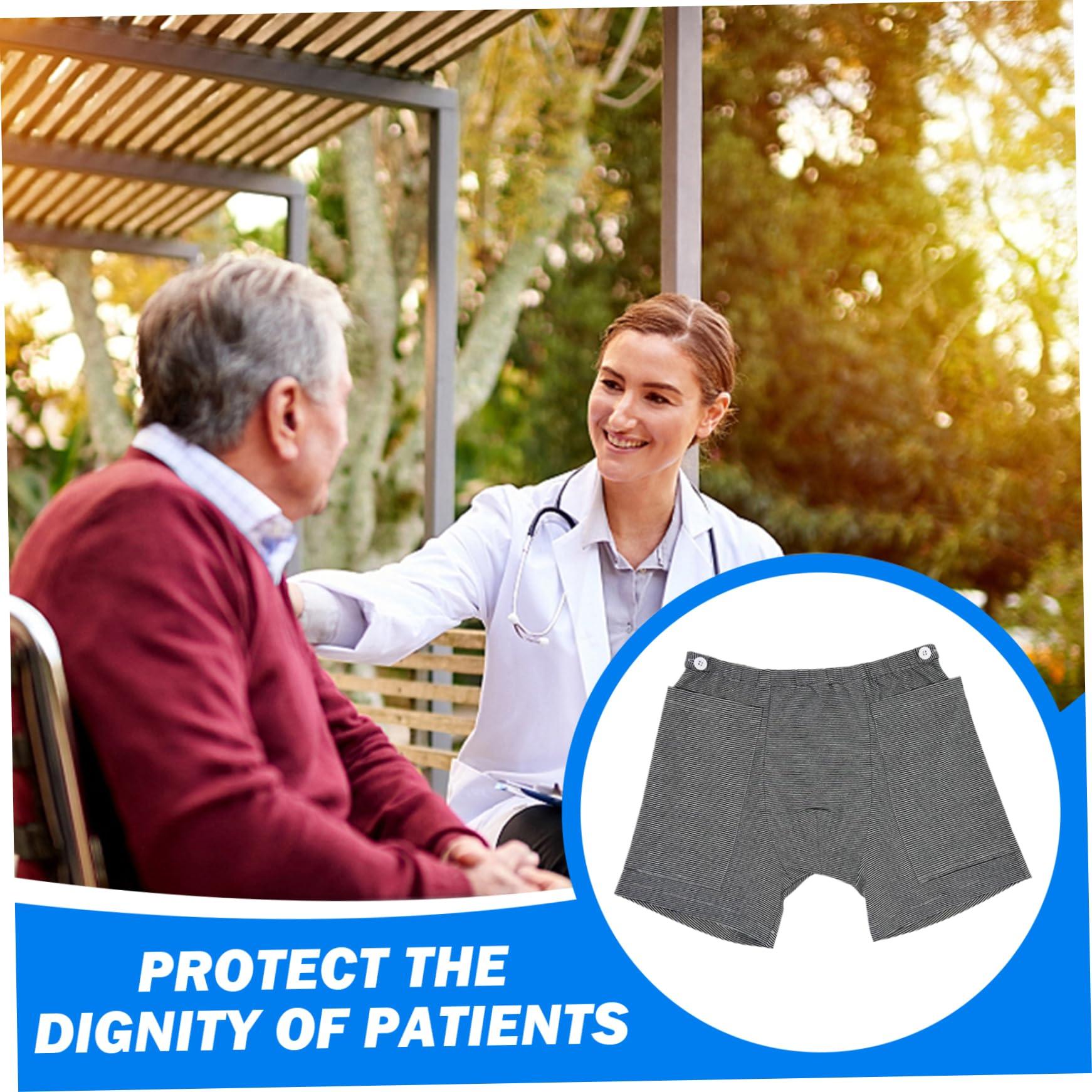 Baobiutin XL-Catheter Pants for Men,Catheter Underwear for Men with Elastics Cotton Catheter Pants with 2 Pocket Concealed Nephrostomy Bag Clothing for Elderly,No Urine Bag,Catheter Underwear for Men