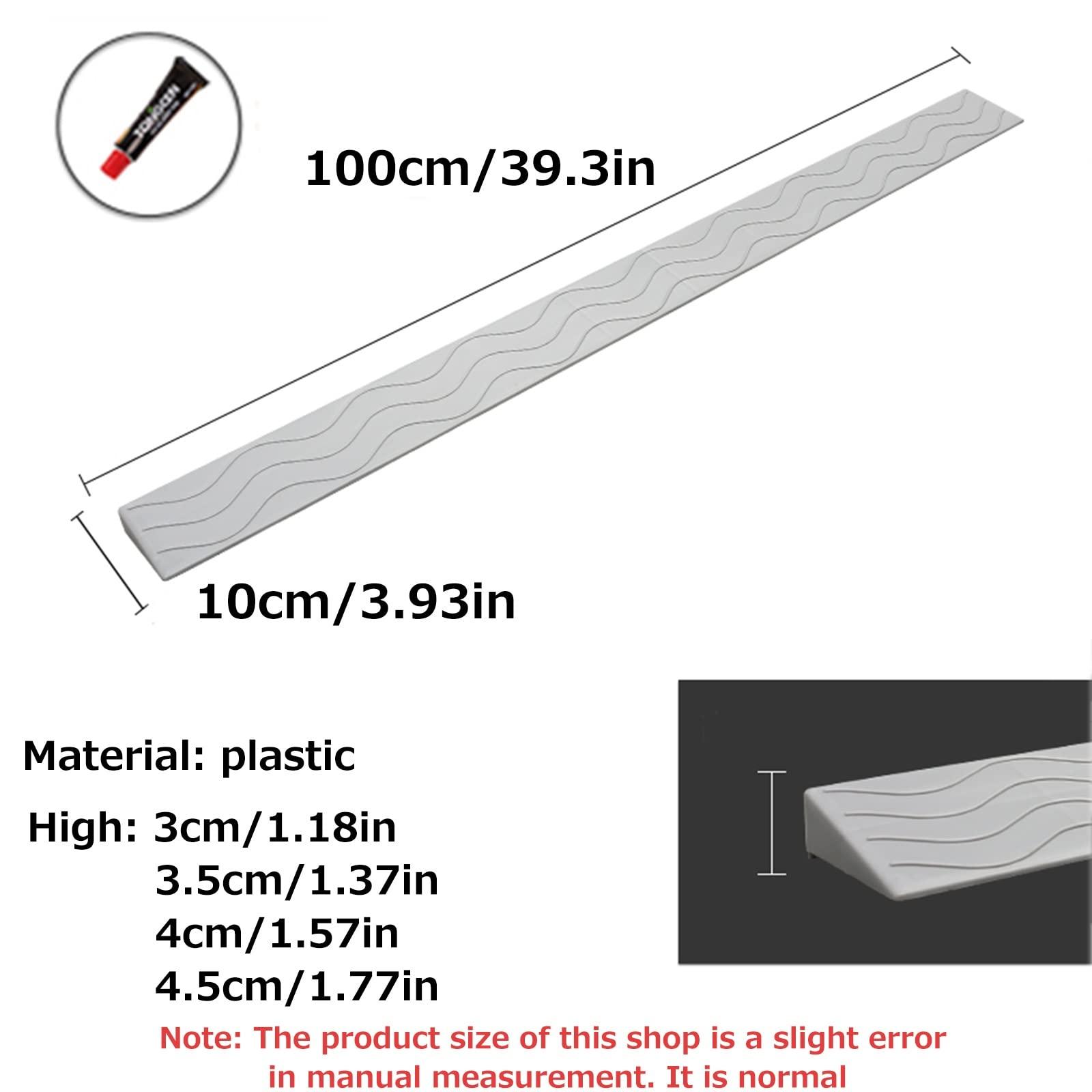 FreshCart Basics Rubber Threshold Ramp for Doorways Waterproof Cuttable Wheelchair Ramp for Easy Access at Home or Office Set of 1