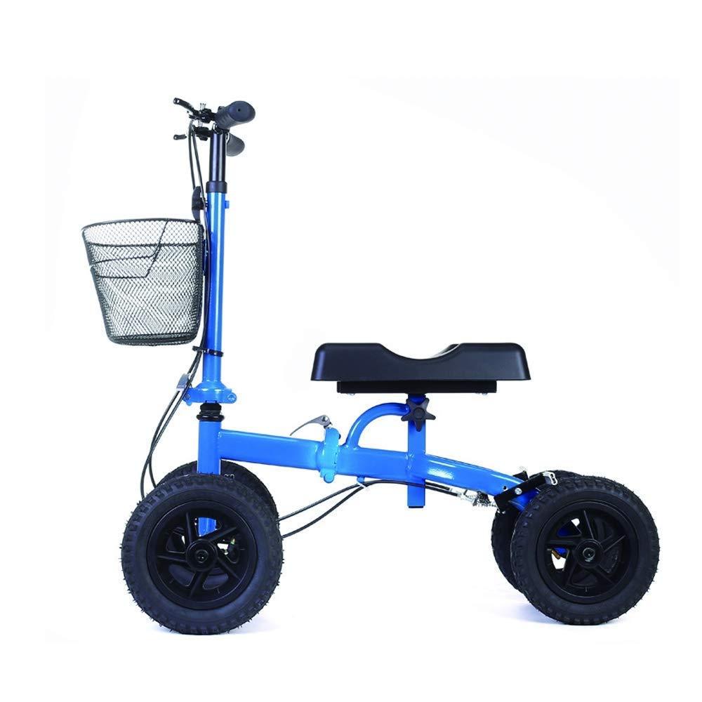 FreshCart Basics Knee Walker Steerable Scooter - Walker for Broken Leg, Foot, Ankle Injuries - Crutches Alternative for Adult & Elderly - Compact & Portable Quad Roller Cart