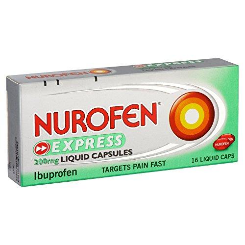 Nurofen Nurofen Express Ibuprofen Liquid Capsules 200mg, 16 Count - Fast-Acting Relief for Period Pain, Headaches, Migraines, Cold & Flu Symptoms