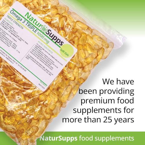 Natur Supps Natur Supps Omega 3 Fish Oil - 2000mg (2 Capsule Serving), Pack of 365 1000mg Softgel Capsules, Pure Fish Oil Giving 660mg EPA & 440mg DHA per Serving
