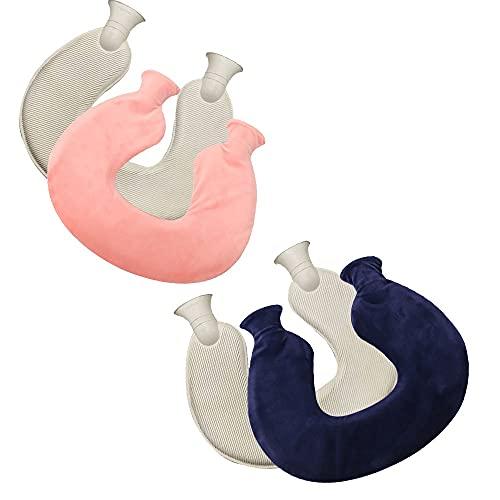 BcofoA Neck hot Water Bottle, a hot Water Bottle Used to Relieve Neck Pain, a Cordless Heating Neck Brace That relieves Stiffness, with a Plush Cover That can be Washed. (Color : Gray)