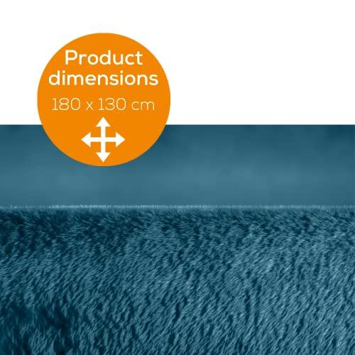 Beurer Beurer HD 75 Ocean Electric Blanket, Cuddly Soft Heat Blanket, 6 Temperature Settings, Machine Washable, with Automatic Shut-Off and Extra Safe, Teal, 180 x 130 cm