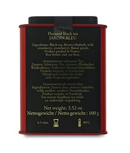 Pasticceria Passerini dal 1919 Pasticceria Passerini dal 1919 Jardin Bleu, Rhubarb and Strawberry-Flavoured Black Tea, 100g / 3.52oz Loose Leaf Tea in Tin, Dammann Frères