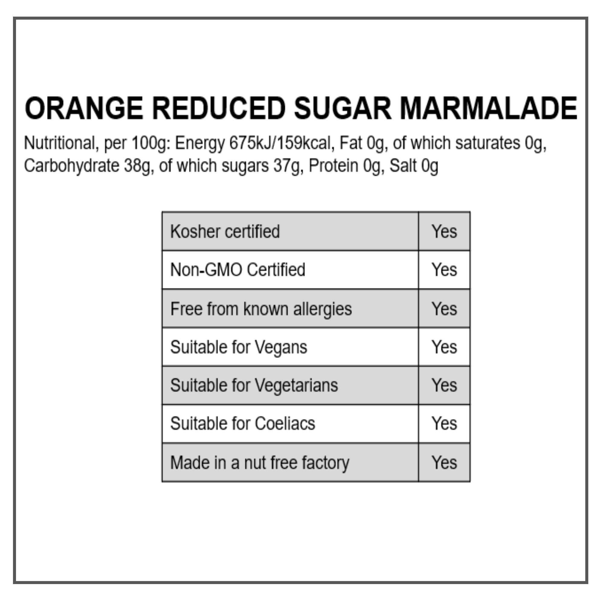 Wilkin & Sons Wilkin & Sons Tiptree Orange Reduced Sugar Marmalade, Medium Cut / 6 x 200g Jars / Vegetarian, Vegan, Coeliac, Friendly / Gluten-Free / Made in The UK