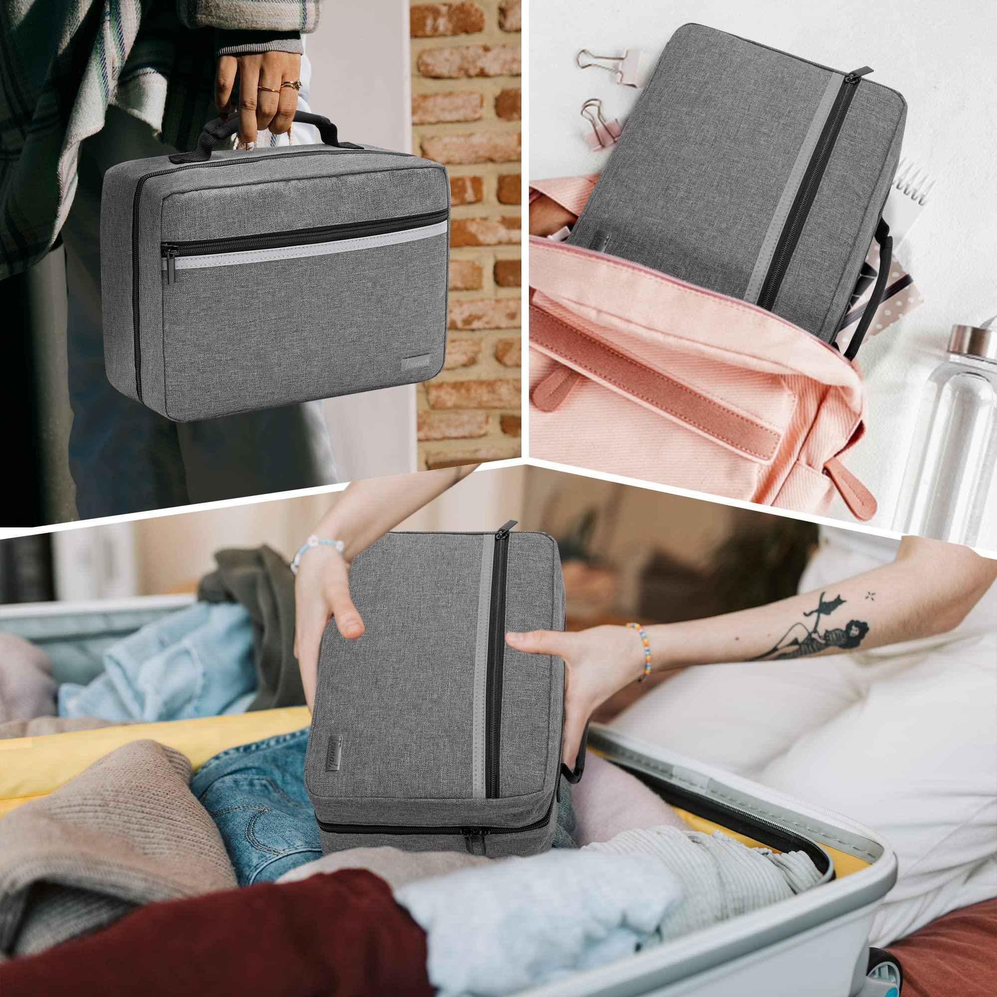 Trunab Trunab Small Medical Bag Empty, First aid Bag with 2 Inner Flap, Portable Emergency Kits Trauma Bag with More Storage for Medical Supplies, Grey - Patented Design