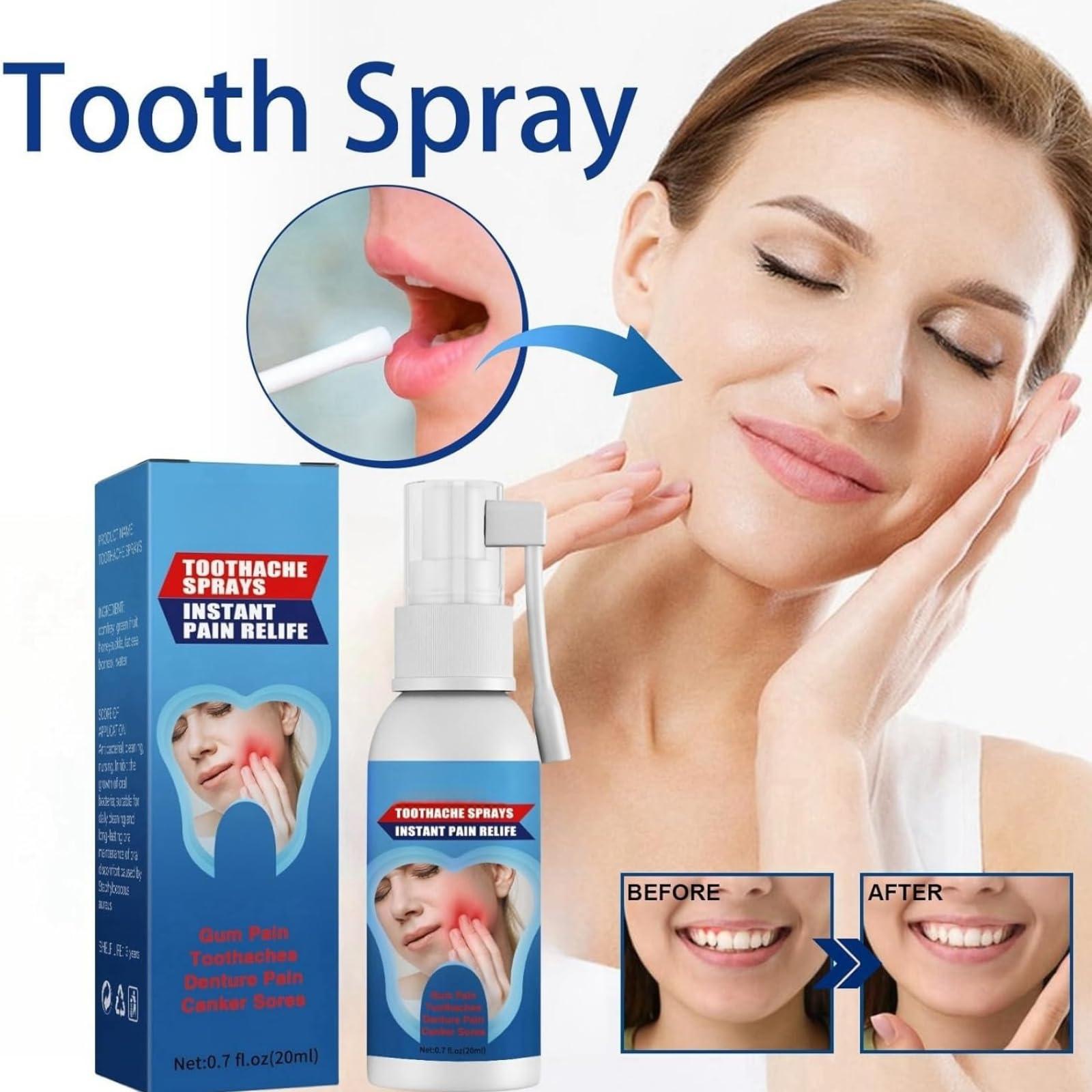 HIVETZ 2pcs Toothache Relieving Spray,Herbal Oralcare Spray,Toothache Pain Relief,Dental Pain Relief Spray,Toothache Pain Relief for Adult,Instant Teeth Treatment Relief,Strong Pain Relief for Toothache