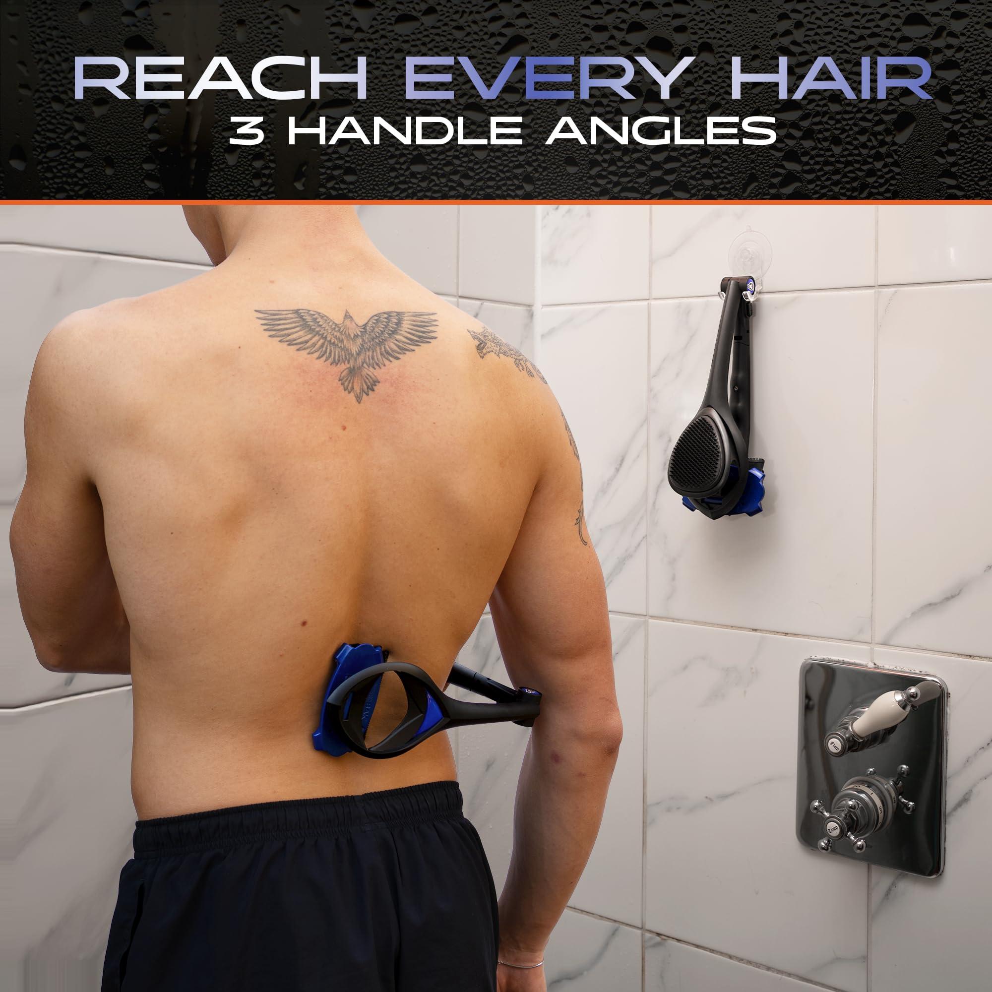 baKblade BakBlade 3.0 Stealth - Back Shaver for Men, Extra Long 23" Ergonomic Handle for a Close, Pain-Free Shave | The Ultimate Back Hair Remover for Men, +3 Extra Back Blade Refills