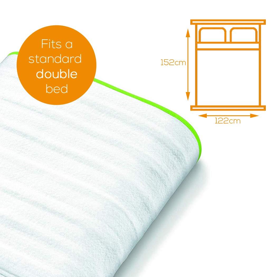 Beurer Beurer TS15 Ecologic+ Heated Underblanket | Double electric blanket with elastic straps for a non-slip fit it to your mattress | Easy-to-use | Machine washable | Soft and breathable | Size 152x122cm