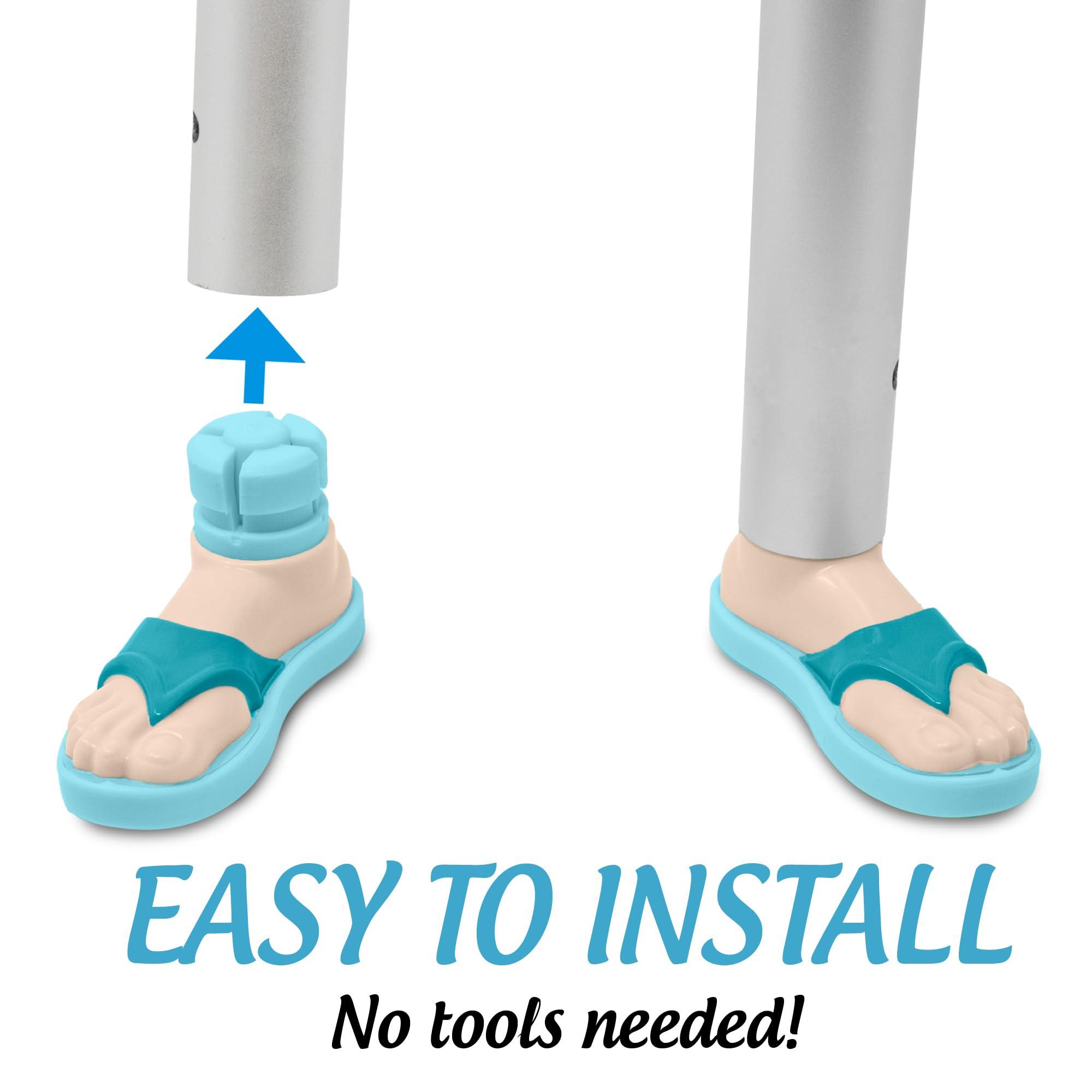 Top Glides New Beach Sandal Walker Ski Glides for 1" Walker Tubes - 1 Pair (Turquoise)