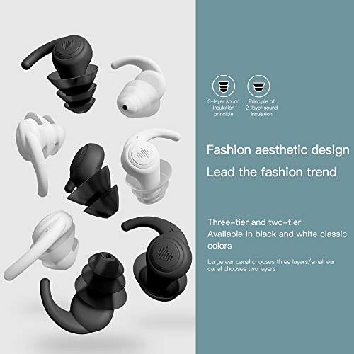 KEYVOR Earplugs Sleep Noise Cancelling Sleeping earplugs Silicone Sound Insulation Ear Noise Reduction Filter Earplugs Soft Foam Sleeping earplugs Anti-Noise Earplugs for Sleep (Size : Black-M)