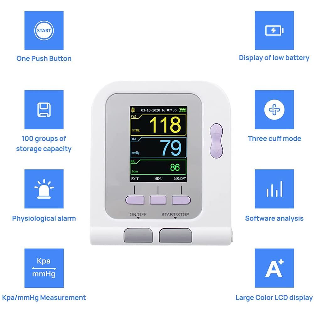 Generic Automatic Veterinary Blood Pressure Monitor with LCD Display - Accurate BP Machine for Animal Use - Includes 3 Cuffs 6-11CM 10-19CM 18-26CM
