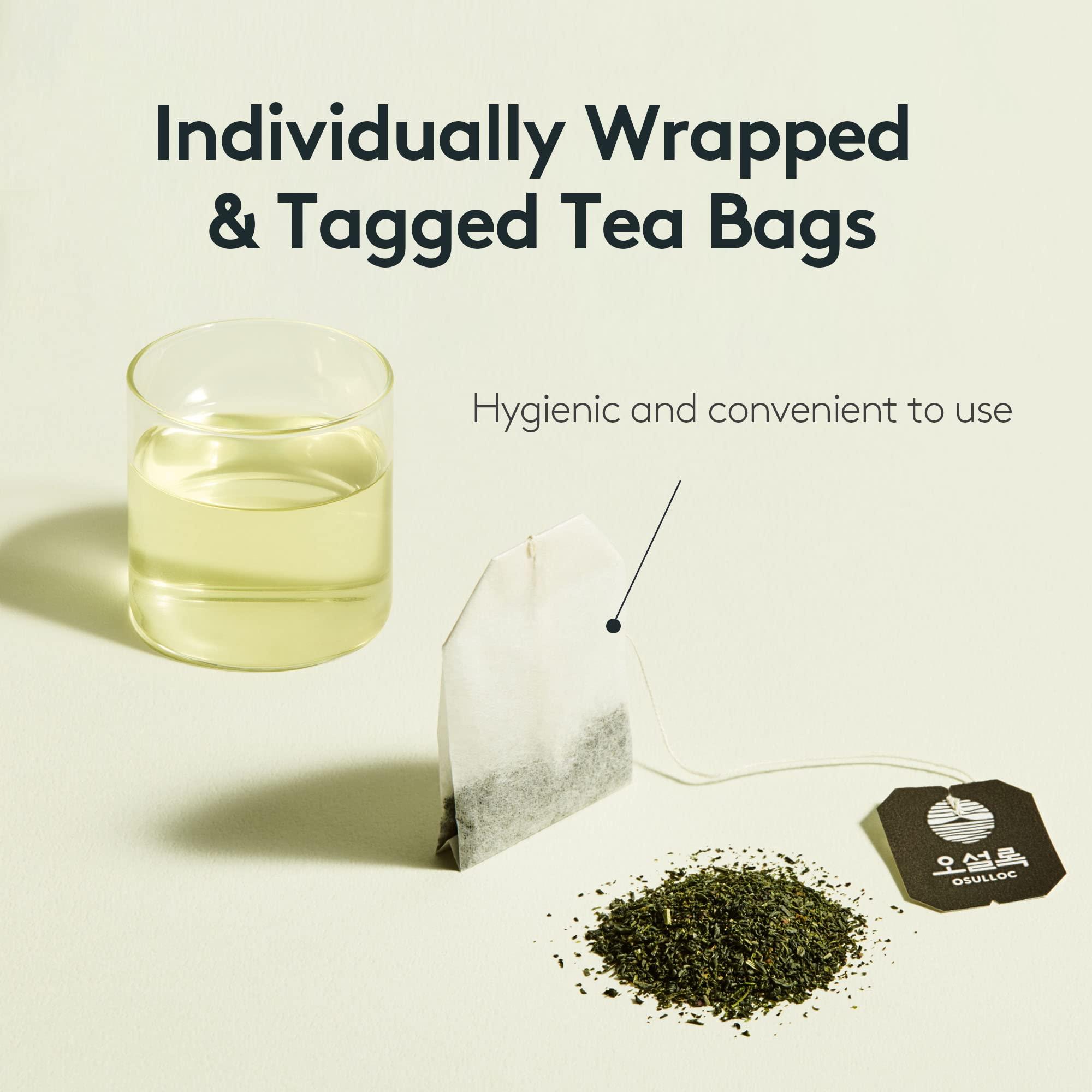 Osulloc OSULLOC Pure Green Tea (Mild, Clean tasting Aroma), Premium Blended Tea from Jeju, Tea Bag Series 20 count, 1.06 oz, 30g