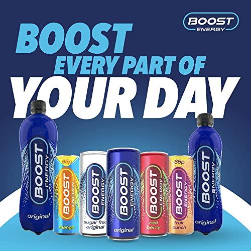 Boost Boost Energy Drink Sugar Free Original - 24 Pack Drinks with Caffeine, Taurine and Vitamin B | Carbonated Energy Drinks | Gluten Free Vegan Low Calorie Zero Sugar Fizzy Drinks | 24x250ml