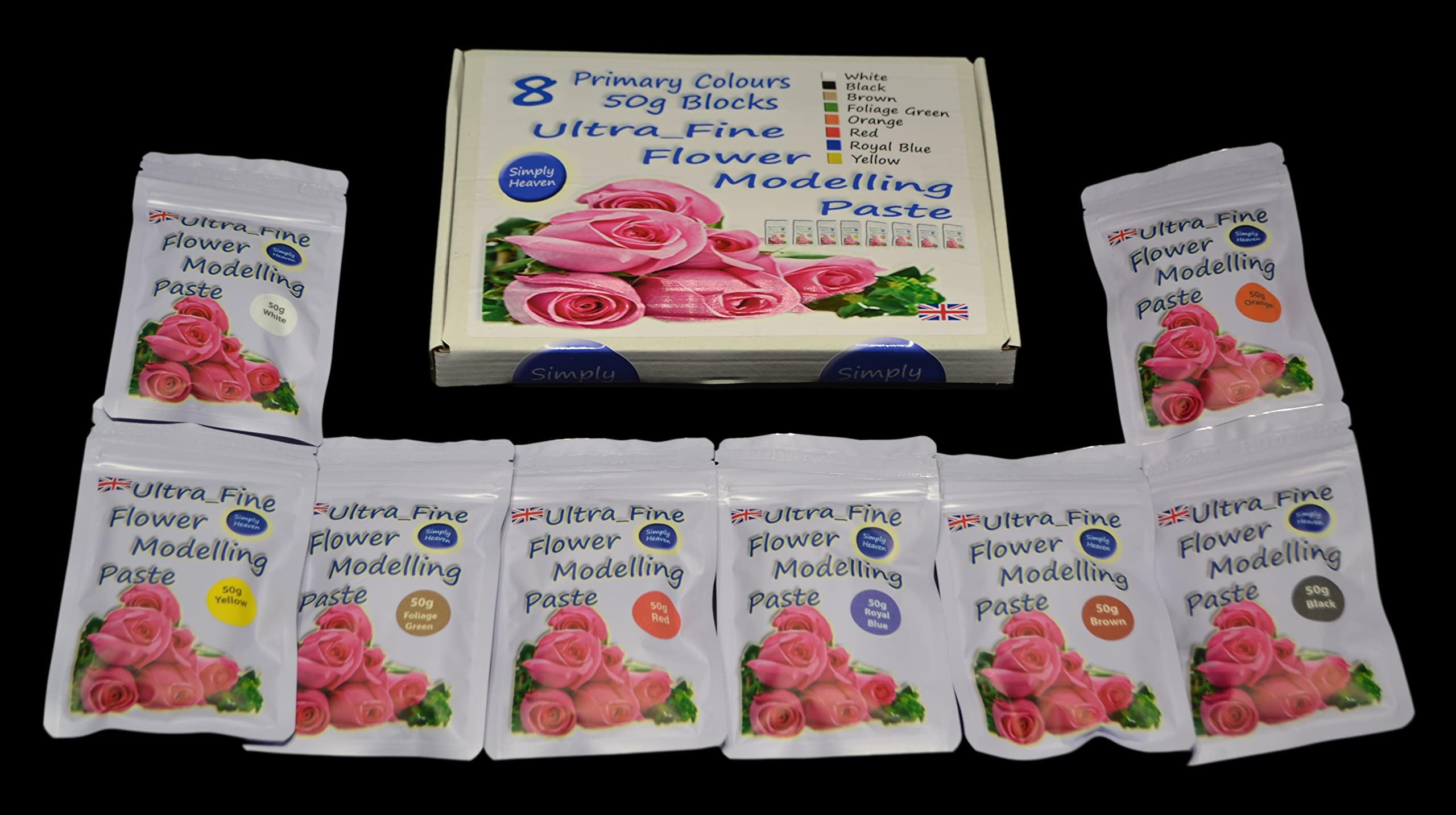 Simply Heaven Paste Boxes of 8 x 50g Simply Heaven Sugar Florist, Gum Paste Floral Flower Modelling (8 x 50g Bespoke Colours)
