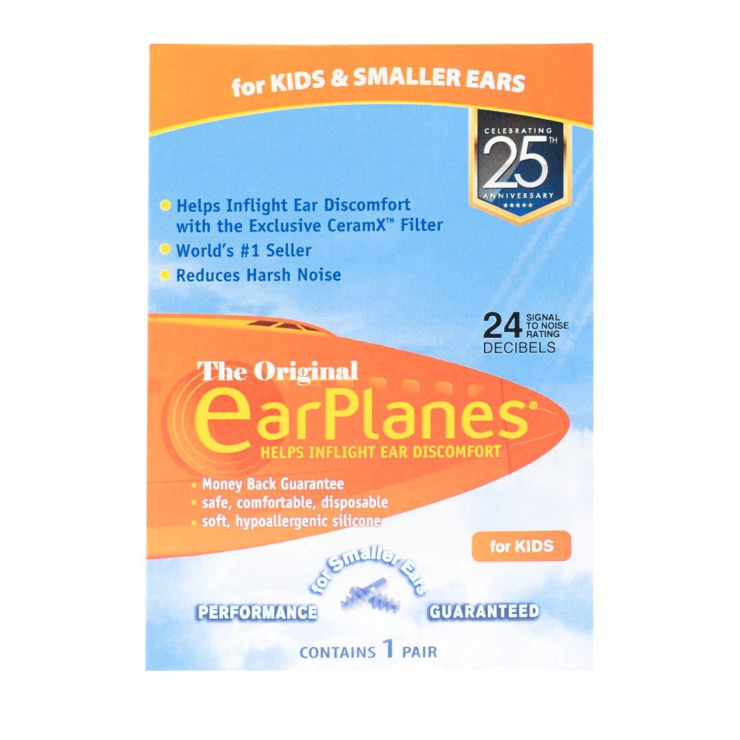 EarPlanes EarPlanes Original Earplugs for Children/Smaller Ears, Pressure Filtering Protection for Airplane Travel (1 Pair)